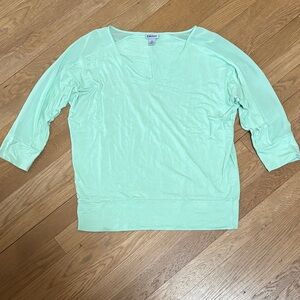 DKNY Light Green Long Sleeve Women's Top